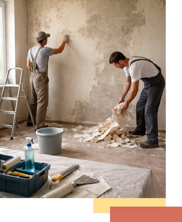 Снятие старых обоев в Магадане быстро и качественно