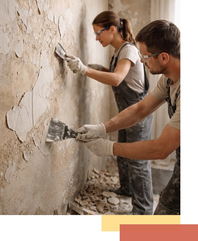 Снятие старой шпаклевки и подготовка поверхностей в Магадане