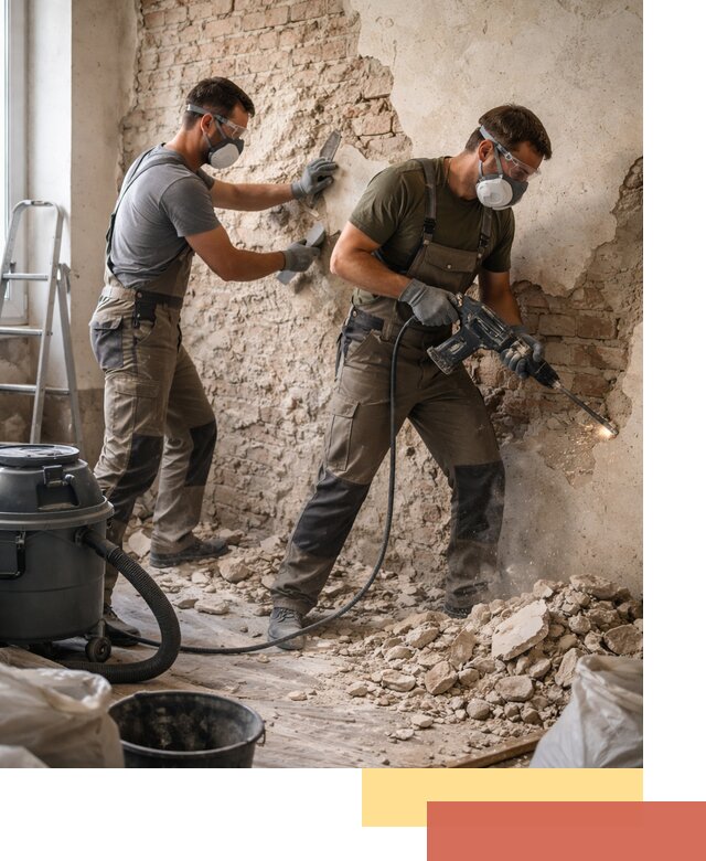 Демонтаж штукатурки со стен в Магадане быстро и аккуратно