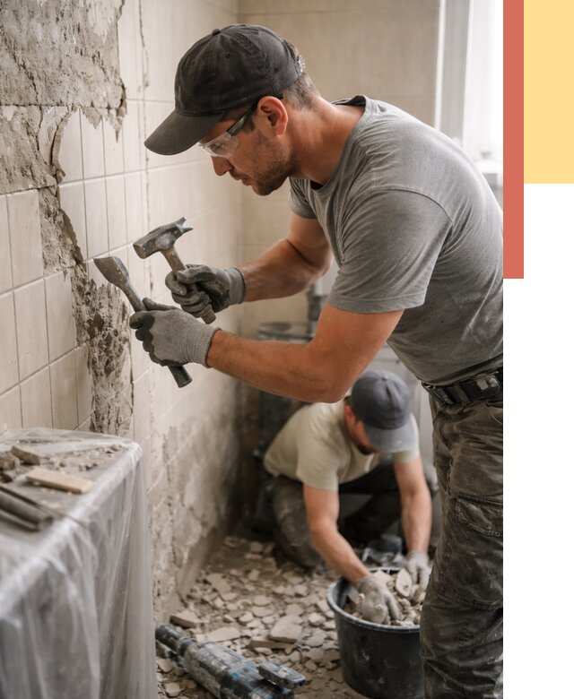 Демонтаж плитки со стен в Магадане от 869 руб. — быстро и недорого | ОТДЕЛОЧНИК-Мгд