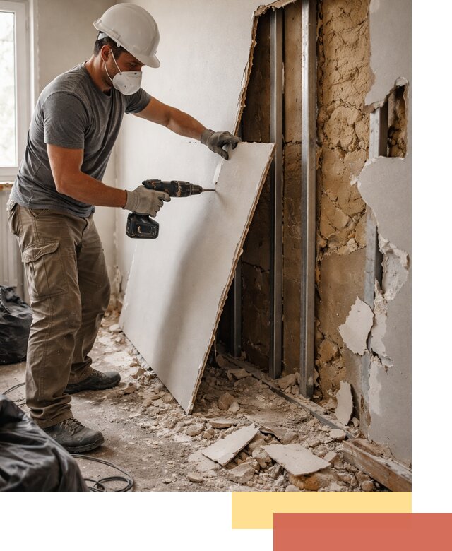 Демонтаж гипсокартона со стен в Магадане качественно и быстро