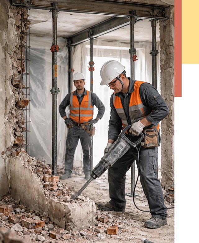 Снос несущих стен в Магадане от 10479 руб. — демонтаж несущей стены под ключ | ОТДЕЛОЧНИК-Мгд