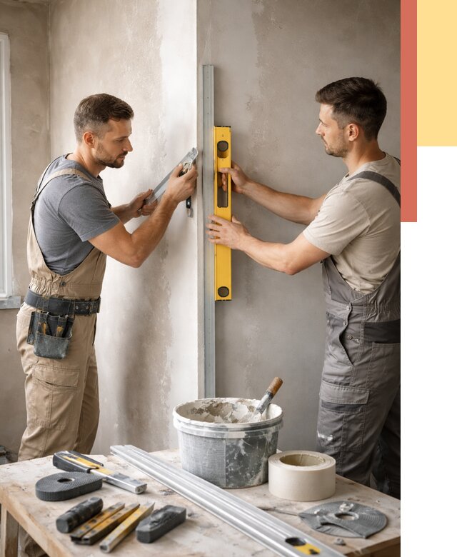 Выведение углов стен в Магадане от 1891 руб. быстро и недорого | ОТДЕЛОЧНИК-Мгд