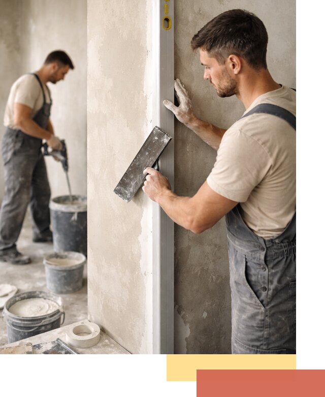 Выведение углов стен в Магадане: монтаж и оштукатуривание