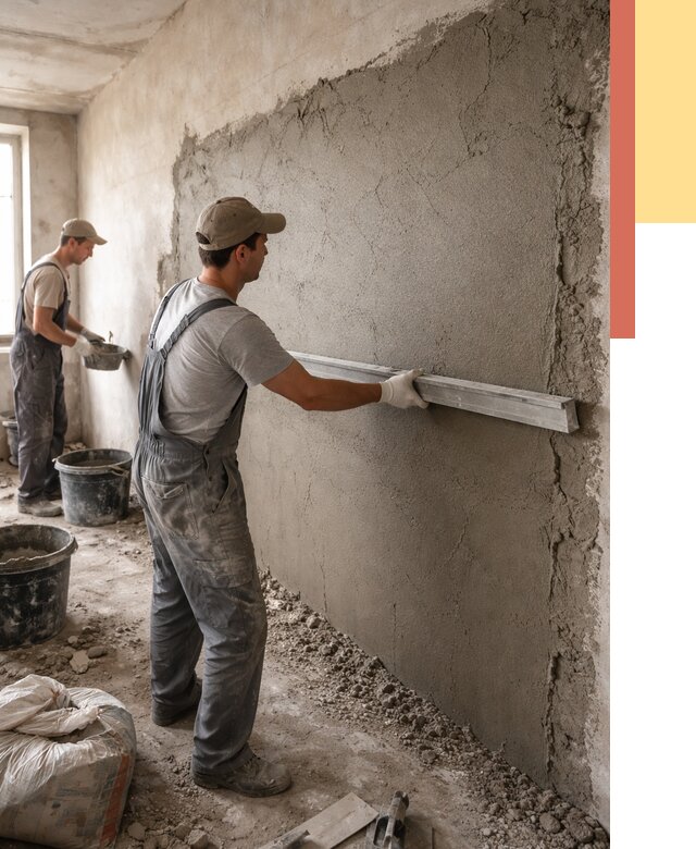 Цементная штукатурка стен в Магадане от 4600 руб/м2 — быстро и недорого | ОТДЕЛОЧНИК-Мгд