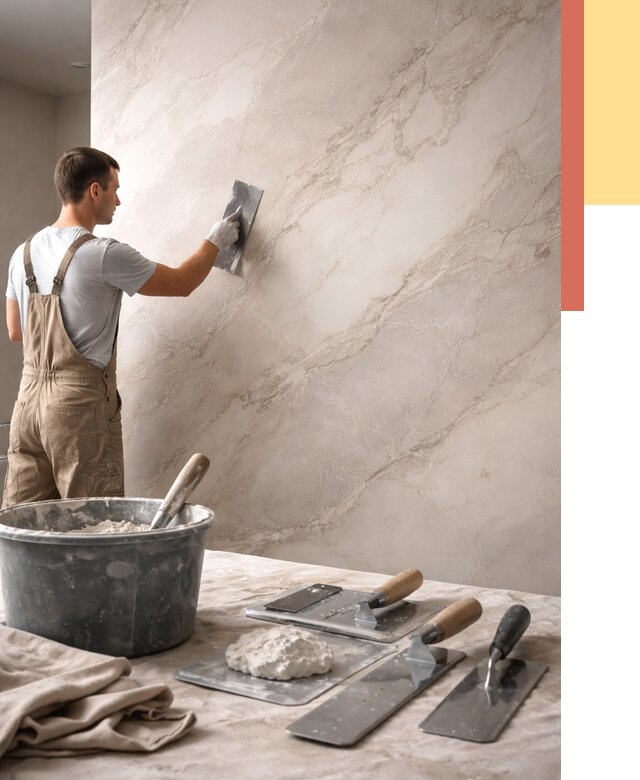 Декоративная штукатурка под мрамор в Магадане от 2862 руб./м² — быстро и недорого | ОТДЕЛОЧНИК-Мгд