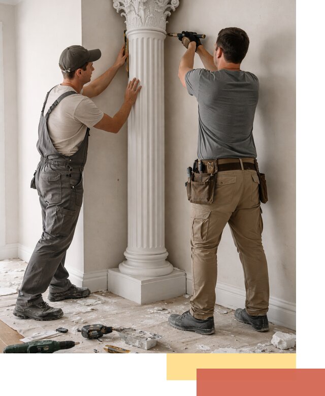 Установка декоративных колонн в Магадане под ключ