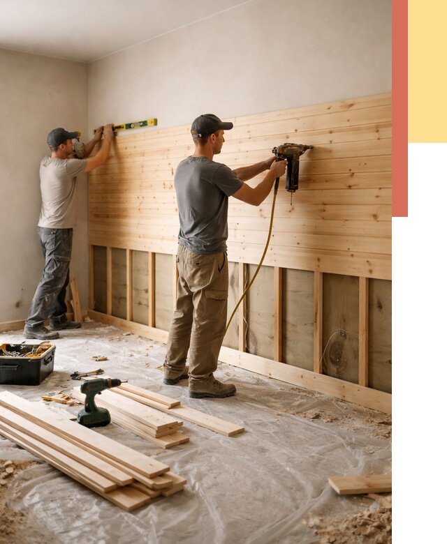 Монтаж деревянной вагонки на стены в Магадане от 7667 руб. | Услуги монтажа вагонки | ОТДЕЛОЧНИК-Мгд