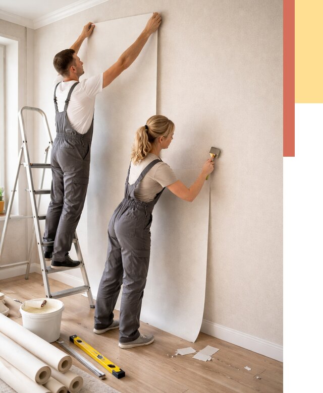 Поклейка флизелиновых обоев в Магадане от 6134 руб. | Быстро и недорого — ОТДЕЛОЧНИК-Мгд