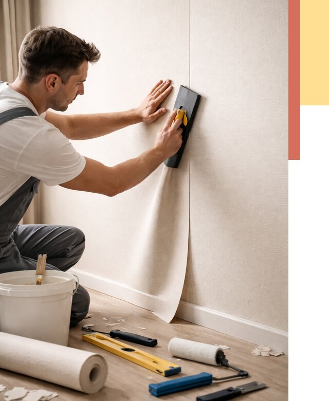 Поклейка виниловых обоев в Магадане от 4600 руб. | Быстро и недорого — ОТДЕЛОЧНИК-Мгд