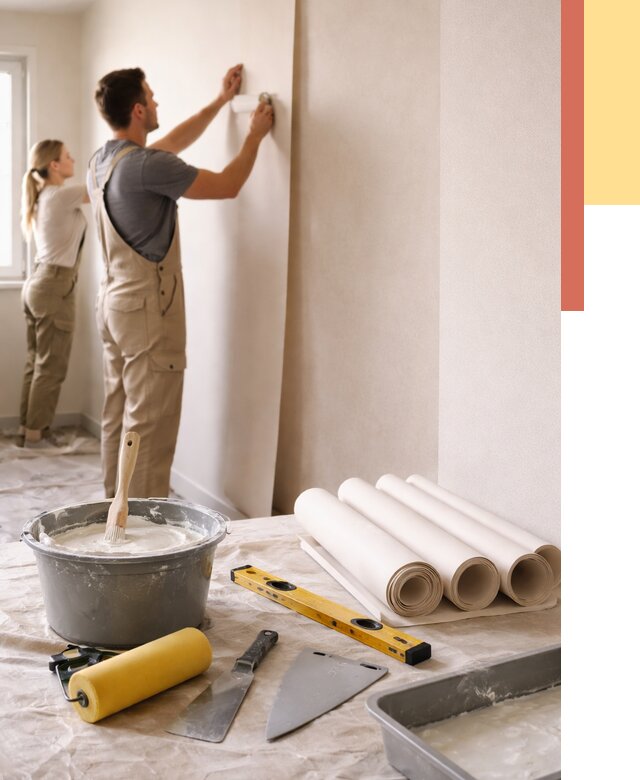 Поклейка бумажных обоев в Магадане от 5623 руб./м2 — быстро и недорого | ОТДЕЛОЧНИК-Мгд