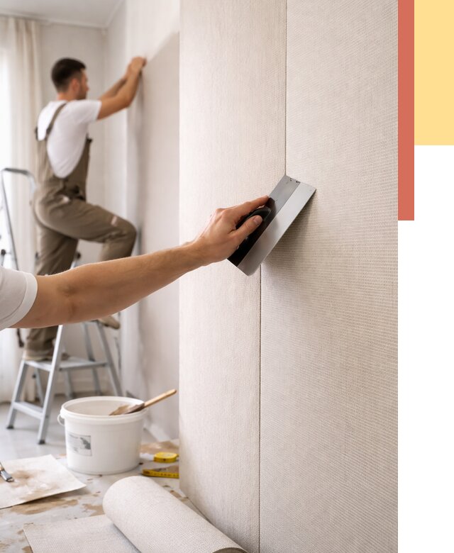 Поклейка текстильных обоев в Магадане от 4600 руб. под ключ | ОТДЕЛОЧНИК-Мгд