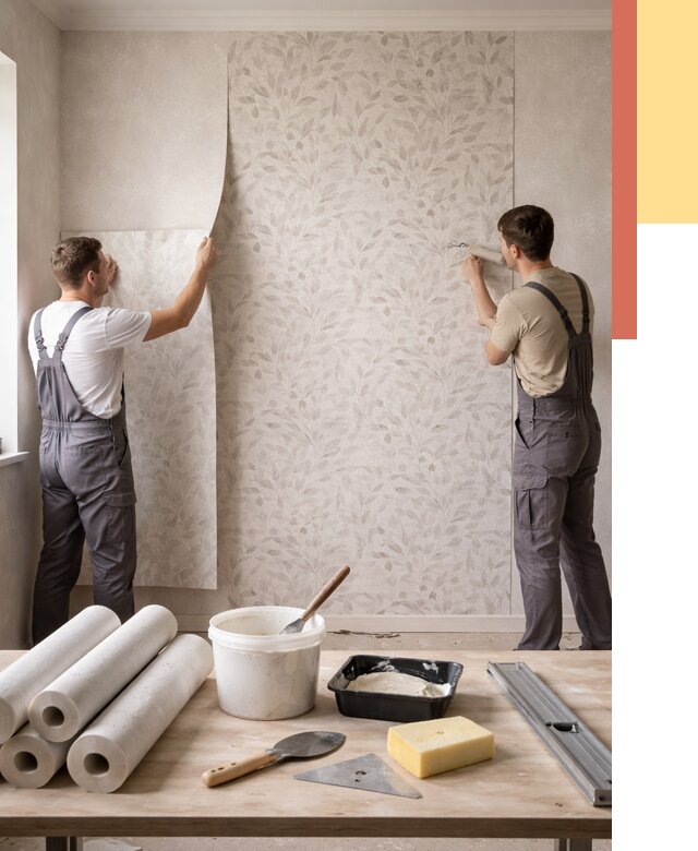 Поклейка обоев с подбором рисунка в Магадане от 3578 руб. | ОТДЕЛОЧНИК-Мгд - быстро и недорого