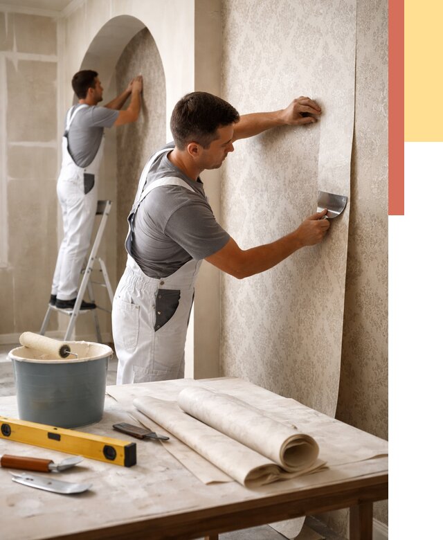 Поклейка обоев на сложные стены в Магадане от 2862 руб. под ключ | ОТДЕЛОЧНИК-Мгд