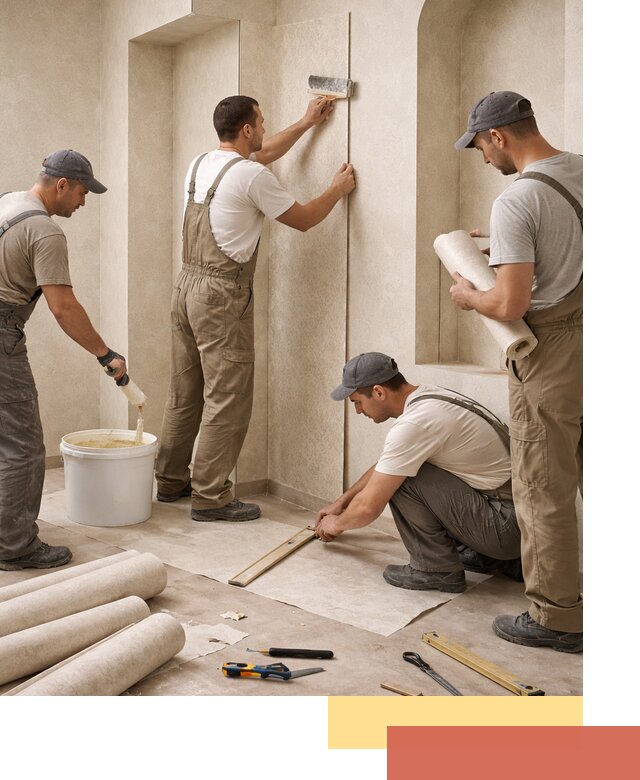 Поклейка обоев на сложные стены и неровные поверхности в Магадане