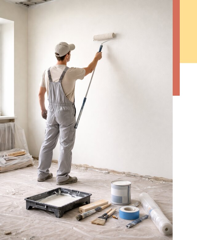 Покраска стен водоэмульсионной краской в Магадане от 460 руб. за м² | ОТДЕЛОЧНИК-Мгд