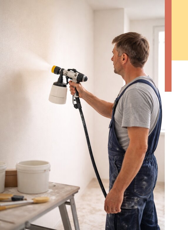 Покраска стен краскопультом в Магадане от 7667 руб. — механизированная покраска | ОТДЕЛОЧНИК-Мгд