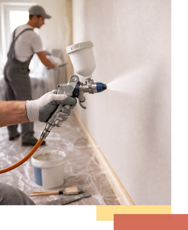 Покраска стен краскопультом в Магадане быстро и качественно