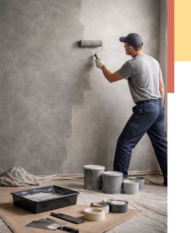 Покраска стен под бетон в Магадане от 664 руб. за м2 — быстро и недорого | ОТДЕЛОЧНИК-Мгд