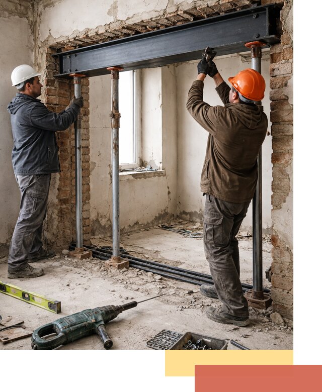 Усиление проема в стене в Магадане для расширения и безопасности