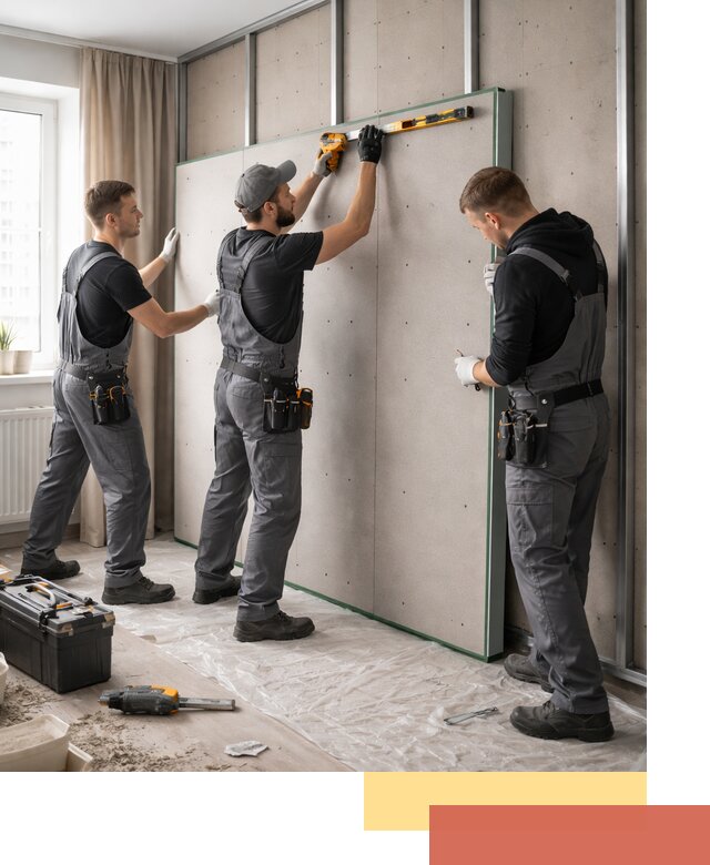 Шумоизоляция стен панелями ЗИПС в Магадане для жилых и коммерческих помещений