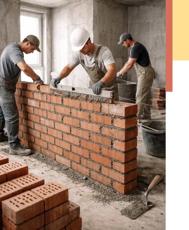 Кладка перегородок из кирпича в Магадане от 3578 руб. за м² | ОТДЕЛОЧНИК-Мгд