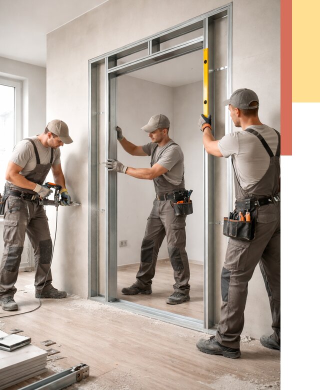 Устройство дверного проема в перегородке в Магадане от 4600 руб. под ключ | ОТДЕЛОЧНИК-Мгд