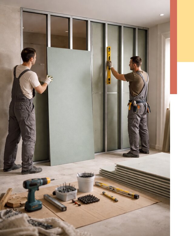 Перегородка из влагостойкого гипсокартона в Магадане от 4907 руб. — монтаж под ключ | ОТДЕЛОЧНИК-Мгд