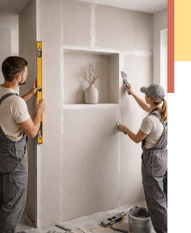 Перегородка из гипсокартона с нишей в Магадане от 3322 руб. под ключ | ОТДЕЛОЧНИК-Мгд