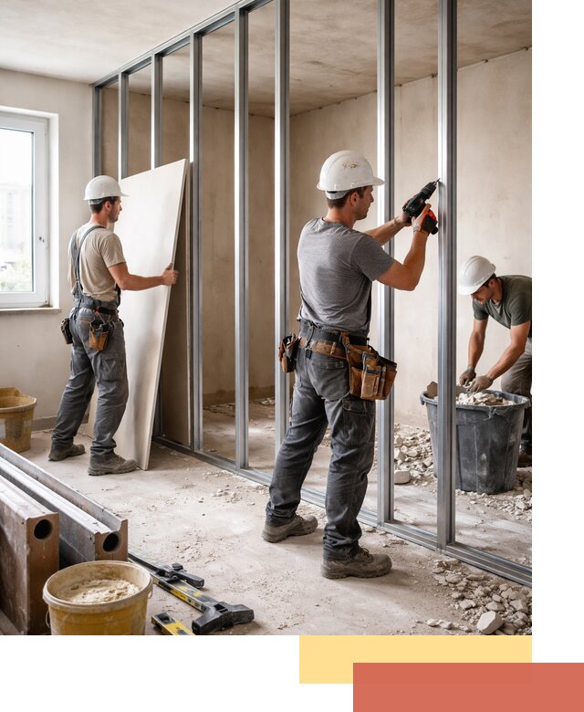 Перенос гипсокартонной перегородки в Магадане профессионально и быстро