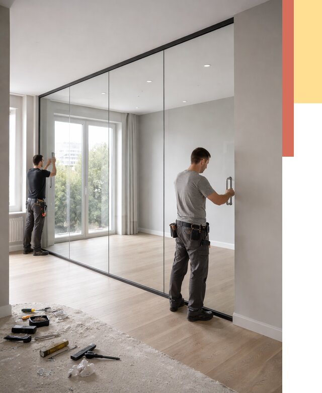 Изготовление стеклянных перегородок в Магадане от 12625 руб. под ключ | ОТДЕЛОЧНИК-Мгд