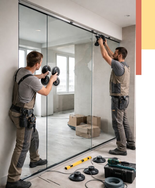 Монтаж стеклянных перегородок в Магадане от 6645 руб. | ОТДЕЛОЧНИК-Мгд