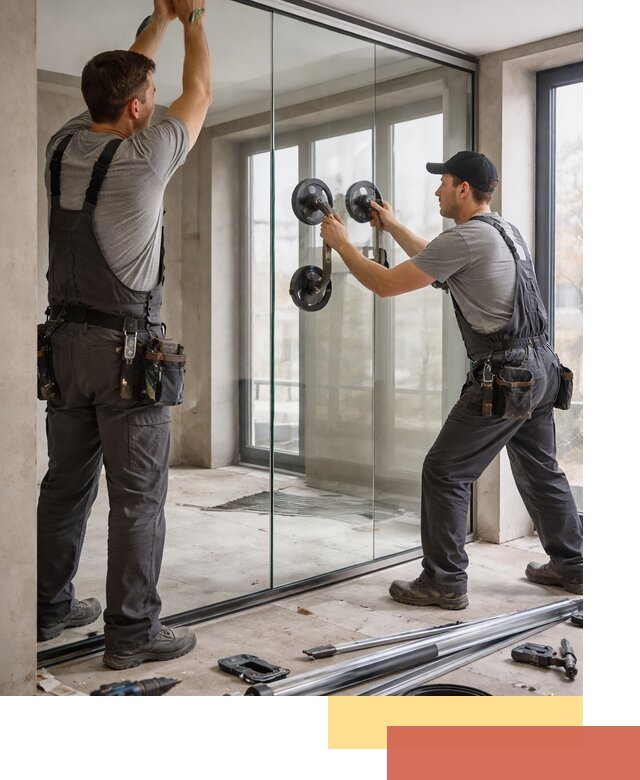 Цельностеклянные перегородки под ключ в Магадане