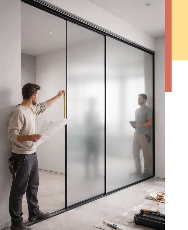 Матовые стеклянные перегородки в Магадане от 8690 руб. — монтаж и установка | ОТДЕЛОЧНИК-Мгд