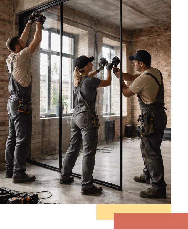 Стеклянные перегородки лофт — изготовление и монтаж в Магадане