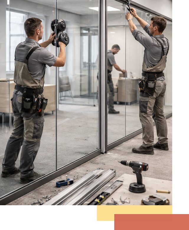 Стеклянные офисные перегородки под ключ в Магадане