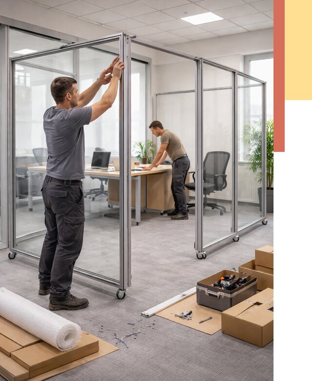 Мобильные офисные перегородки в Магадане от 12779 руб. — установка под ключ | ОТДЕЛОЧНИК-Мгд