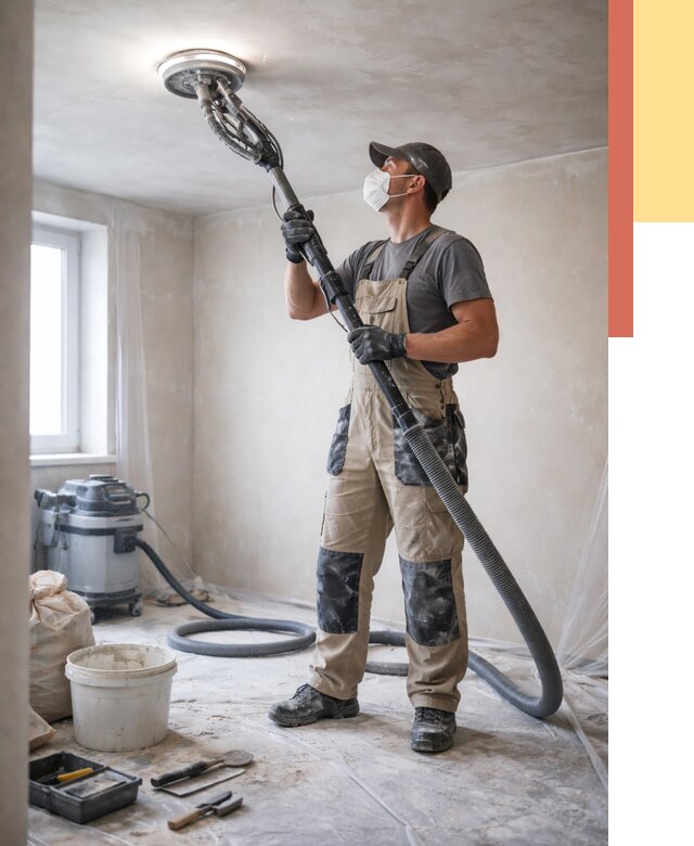 Шлифовка потолка в Магадане от 3578 руб. — услуги шлифования потолка | ОТДЕЛОЧНИК-Мгд