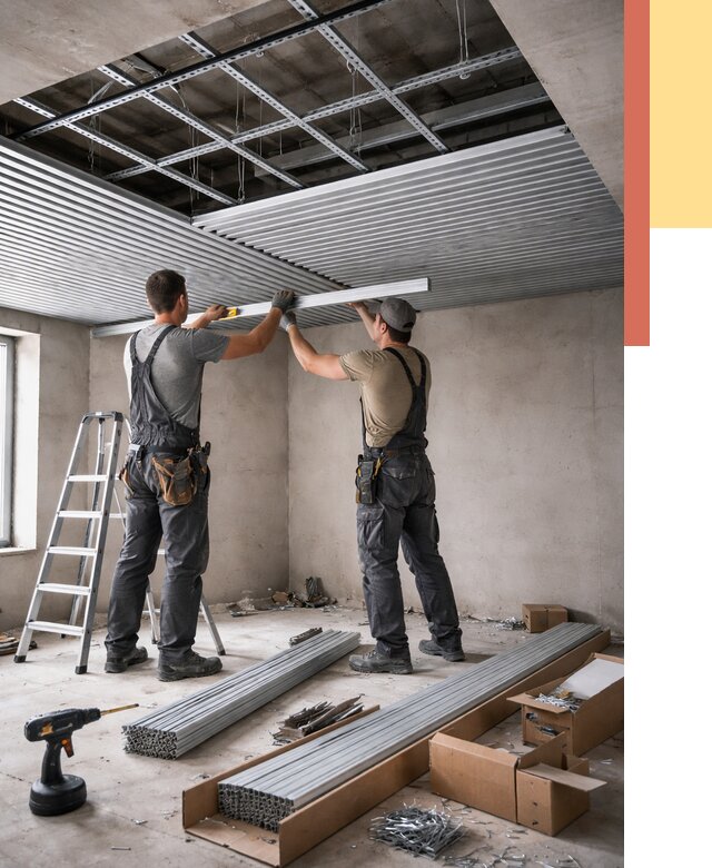 Монтаж реечного потолка в Магадане от 4600 руб. под ключ | ОТДЕЛОЧНИК-Мгд