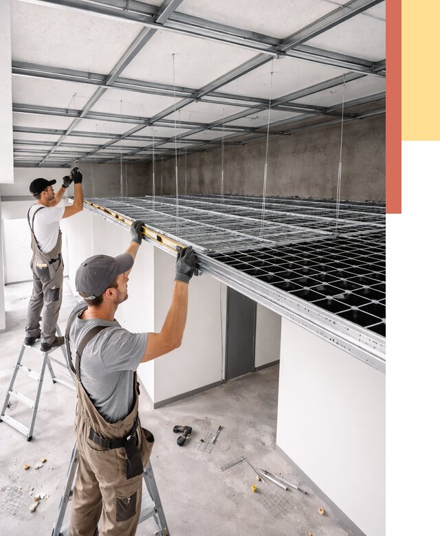 Монтаж потолка грильято в Магадане от 460 руб./м² — быстрая сборка под ключ | ОТДЕЛОЧНИК-Мгд