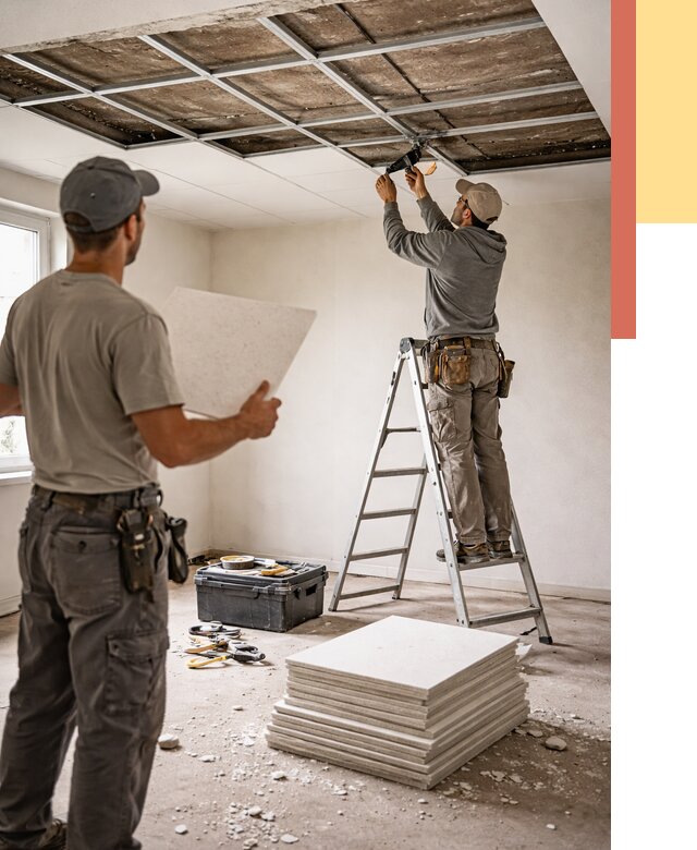 Замена плит подвесного потолка в Магадане от 1789 руб. быстро и недорого | ОТДЕЛОЧНИК-Мгд