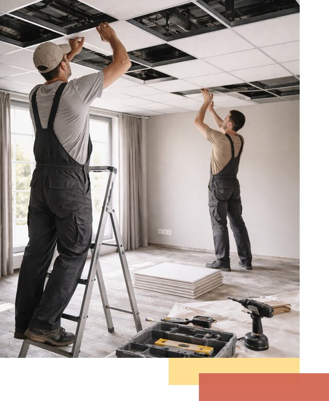 Замена плит подвесного потолка в Магадане быстро и качественно