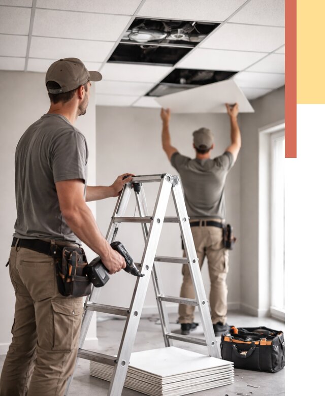 Обслуживание подвесного потолка в Магадане от 3578 руб. — быстро и недорого | ОТДЕЛОЧНИК-Мгд