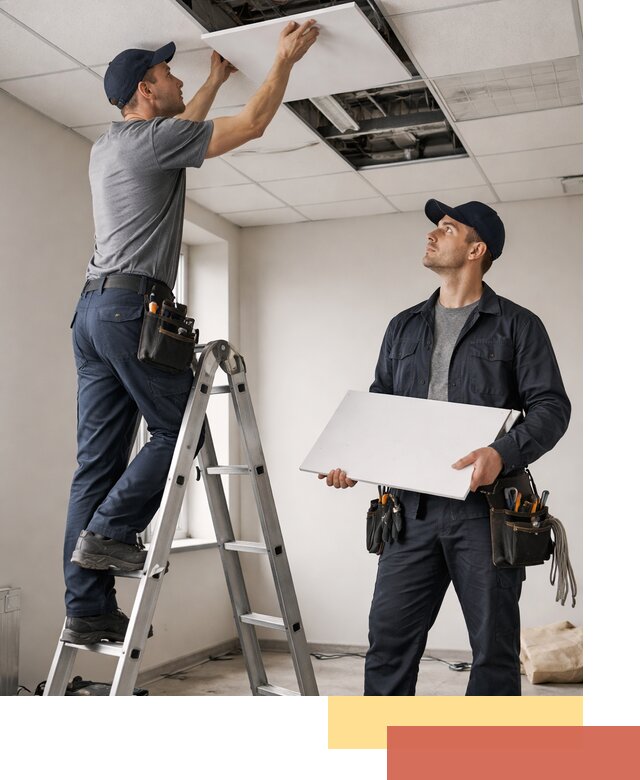 Обслуживание подвесного потолка в Магадане — ремонт и чистка