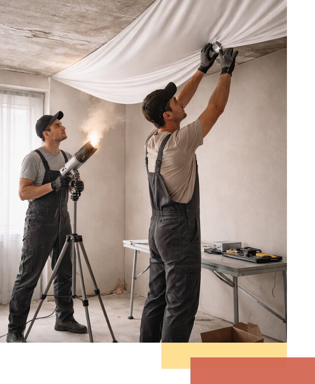 Установка натяжного потолка под ключ в Магадане