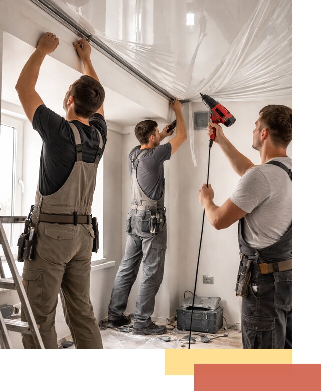 Монтаж глянцевого натяжного потолка в Магадане быстро и качественно