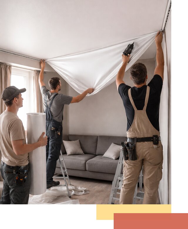 Монтаж сатинового натяжного потолка в Магадане качественно и быстро