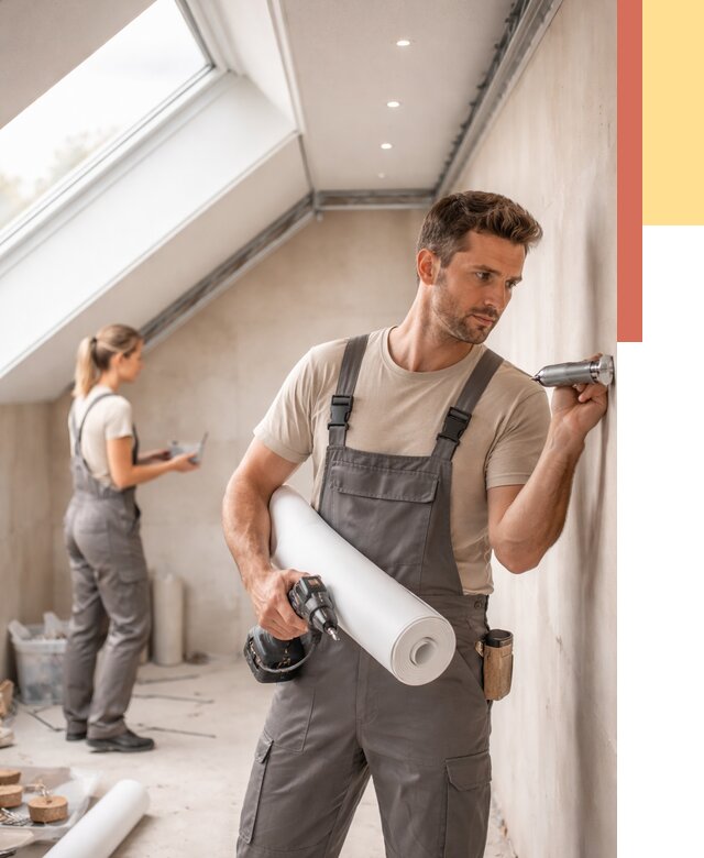 Монтаж натяжного потолка на мансарде в Магадане от 3578 руб. | ОТДЕЛОЧНИК-Мгд