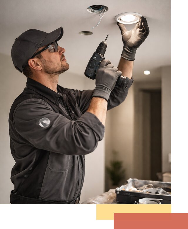 Установка точечных светильников в натяжной потолок в Магадане