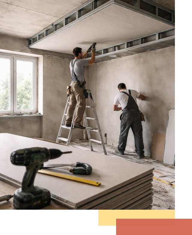 Двухуровневый потолок из гипсокартона в Магадане